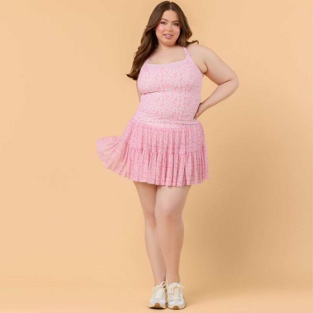Blogilates Women's Mommy & Me Ballerina Skort - Pink Floral Print 1X - Picture 4 of 4